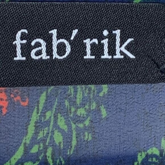 fab’rik Sheer Boho Blouse Blue Red Green Print Women’s Small Lightweight - Picture 2 of 12